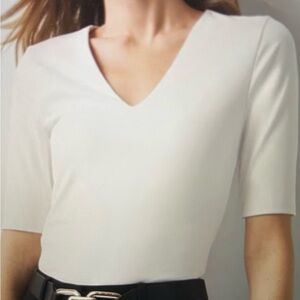 NWT-WHBM Elegant Cream FORME V-Neck Women's Top